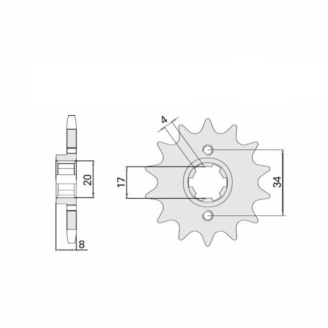 Sprocket, 14 teeth, pitch 520