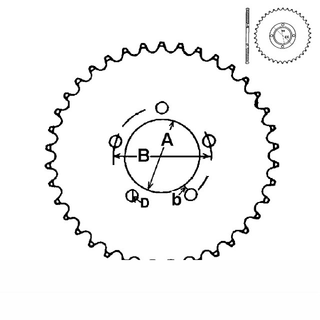 rear sprocket Blank Aluminium, 64 teeth