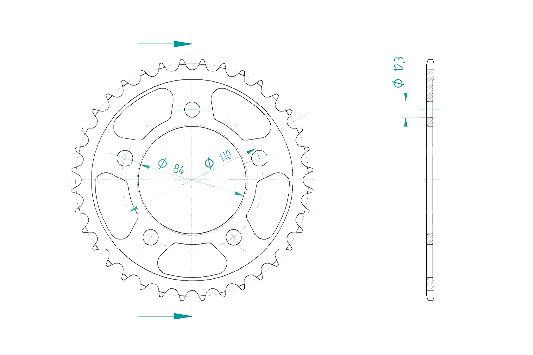 DID chain kit with 520VX3 chain, standard colour, for Honda CMX300 Rebel, model year 2021-2022