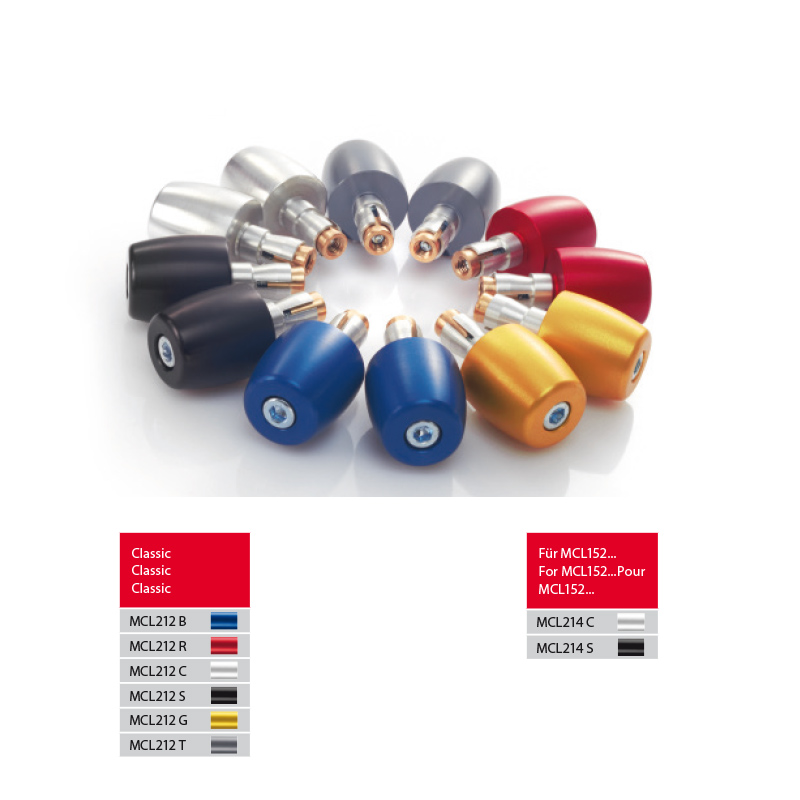 TRW handlebarenden Classic MCL212-B Aluminium, blue anodised