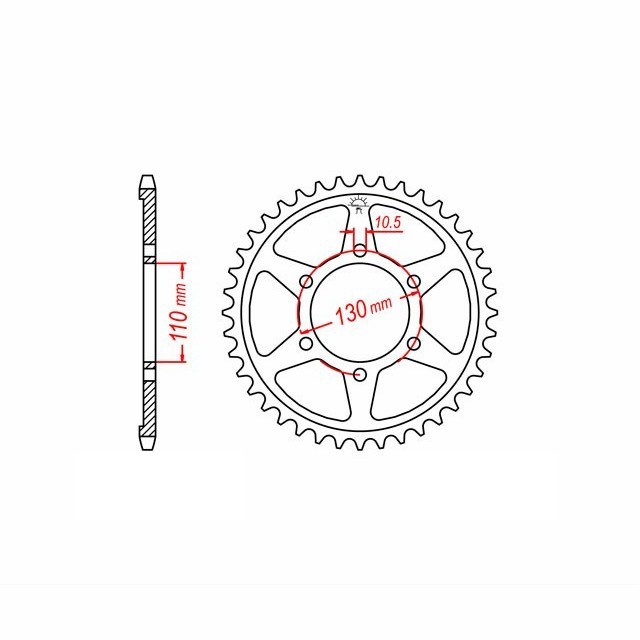 rear sprocket Steel, 48 Teeth, 532 Pitch
