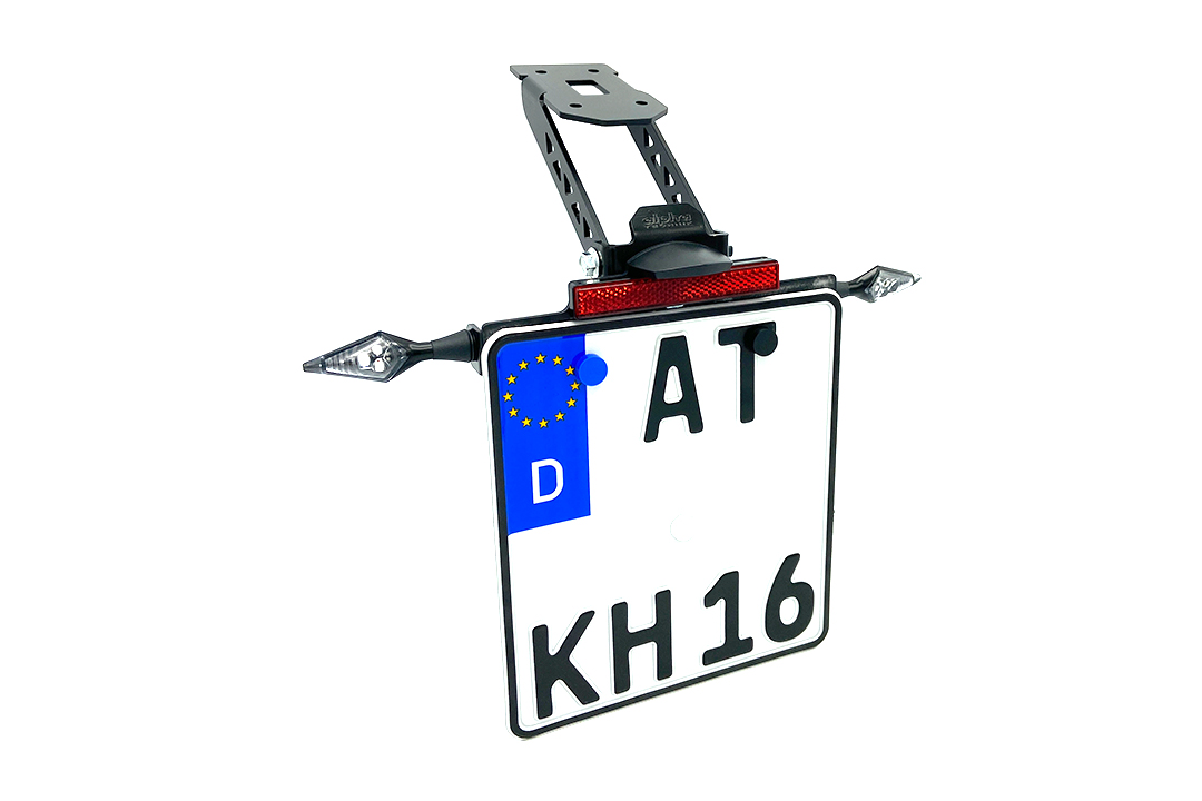 alpha Technik Number Plate Holder for Kawasaki Versys 650, Type LE650E / LE650H / LE650J, from model year 2015-