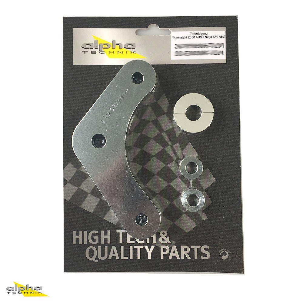 alpha Technik Lowering Kit 25 mm for Kawasaki Z650 and Ninja 650 ABS type EX650M, from model year 2020-