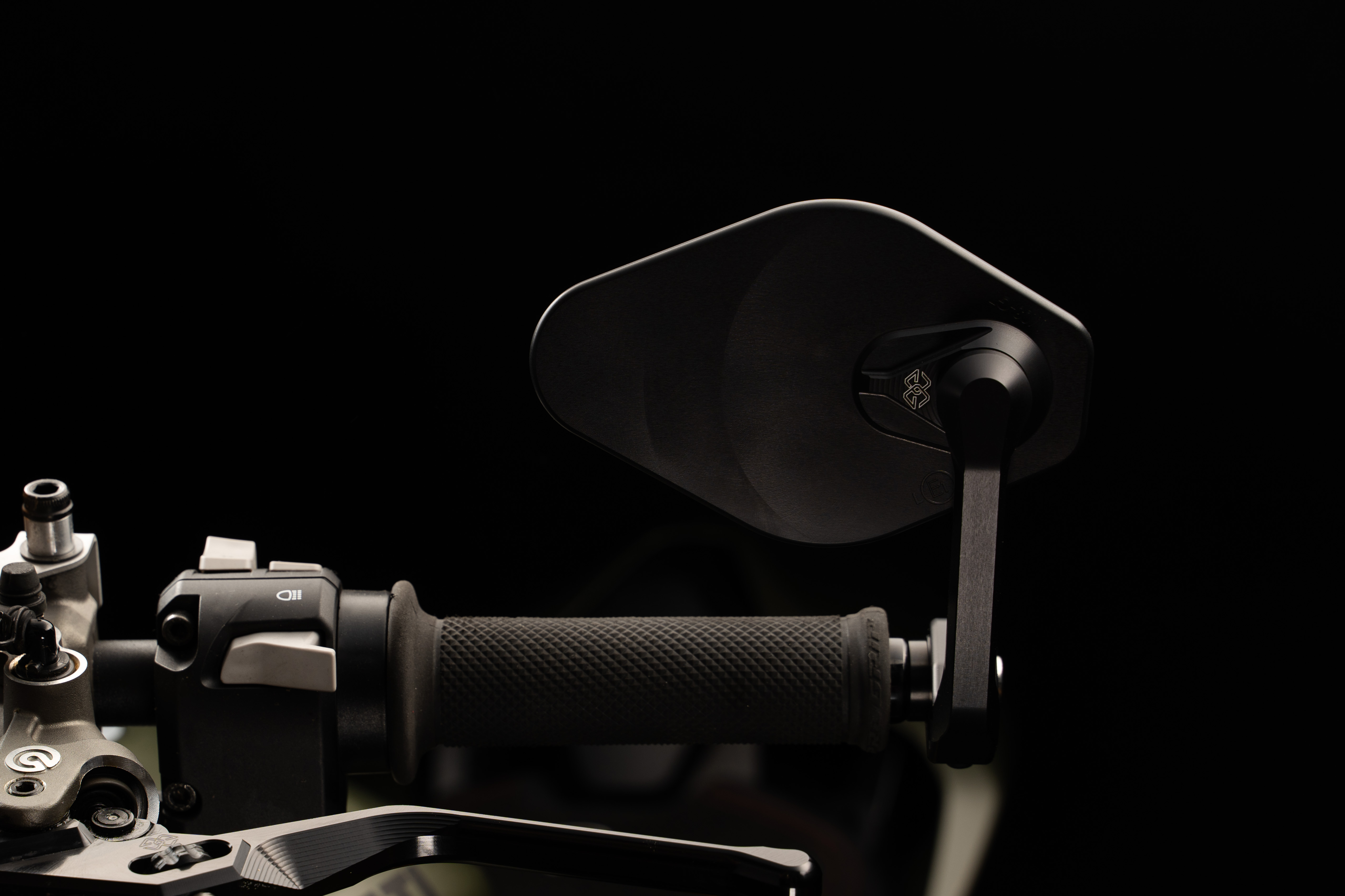 Gilles STRATOS handlebar bar end mirror symmetrical, black