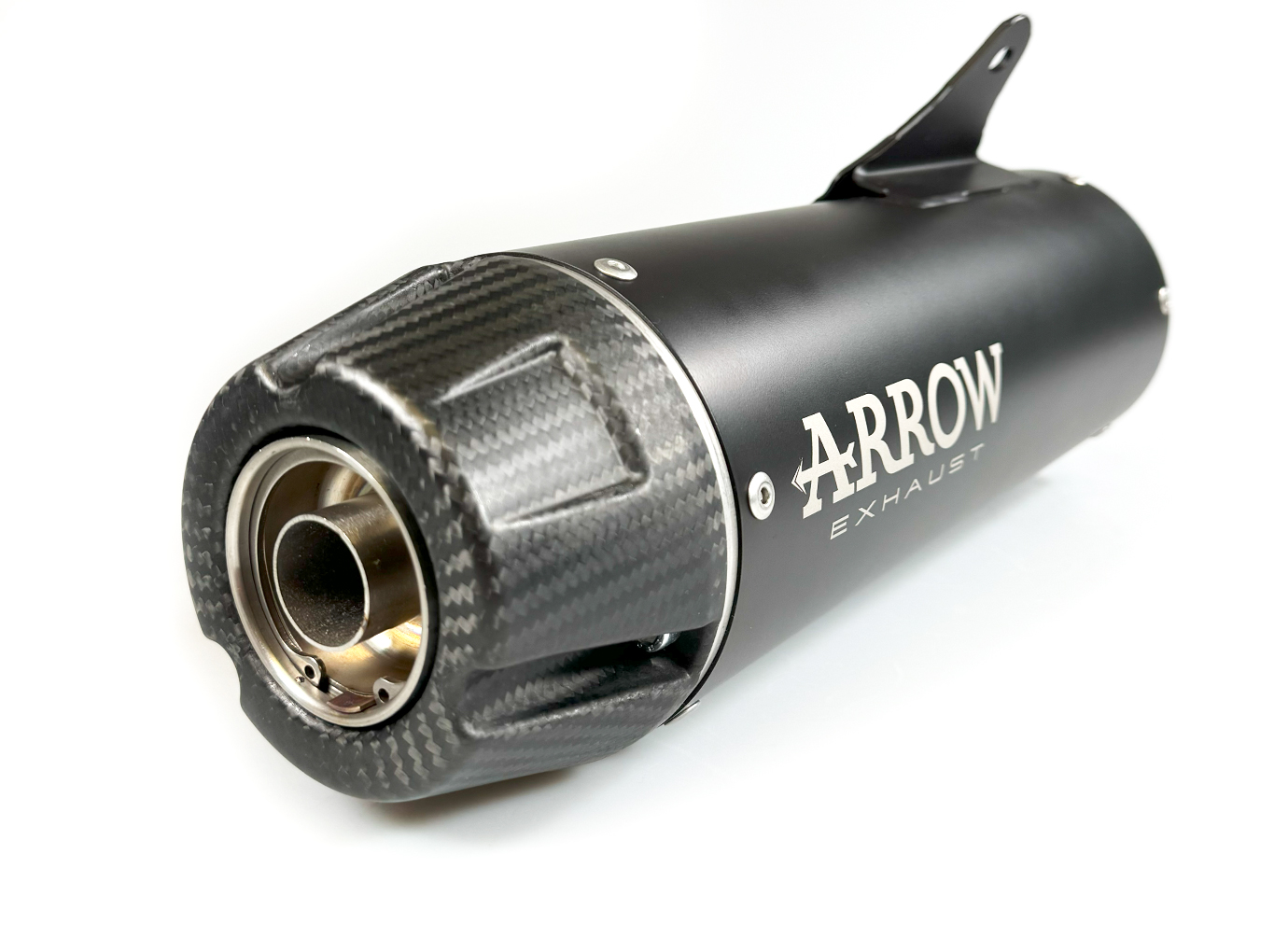 ARROW REBEL Slip-On Exhaust, Black Stainless Steel with Carbon End Cap for Honda CL500 Model Year 2023-
