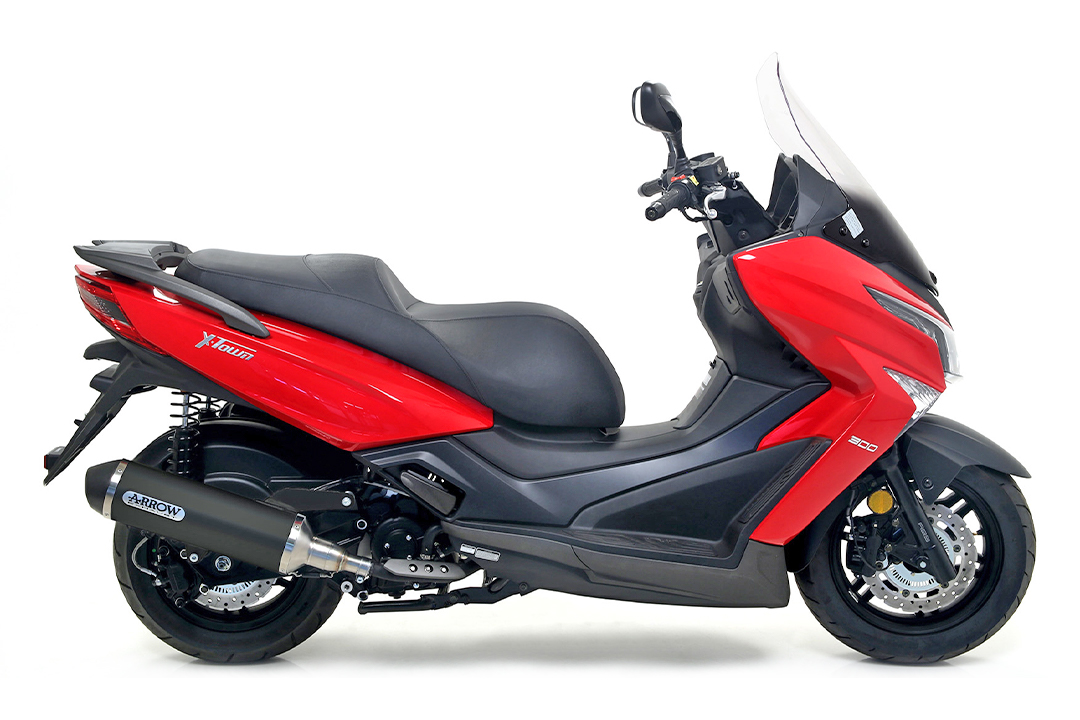 ARROW DARK URBAN Exhaust for Kymco X-Town 300 2016-, Black Aluminium (Only with ARROW Mid-pipe)