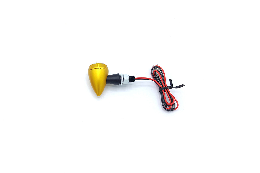 Barracuda flasher light, turn signal S-LED 3 B-LUX with integrated rear and brake light gold