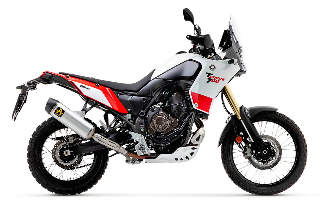 ARROW INDY RACE Silencer with Silver Aluminium Sleeve and Carbon End Cap for Yamaha Tenere 700 from Model Year 2019