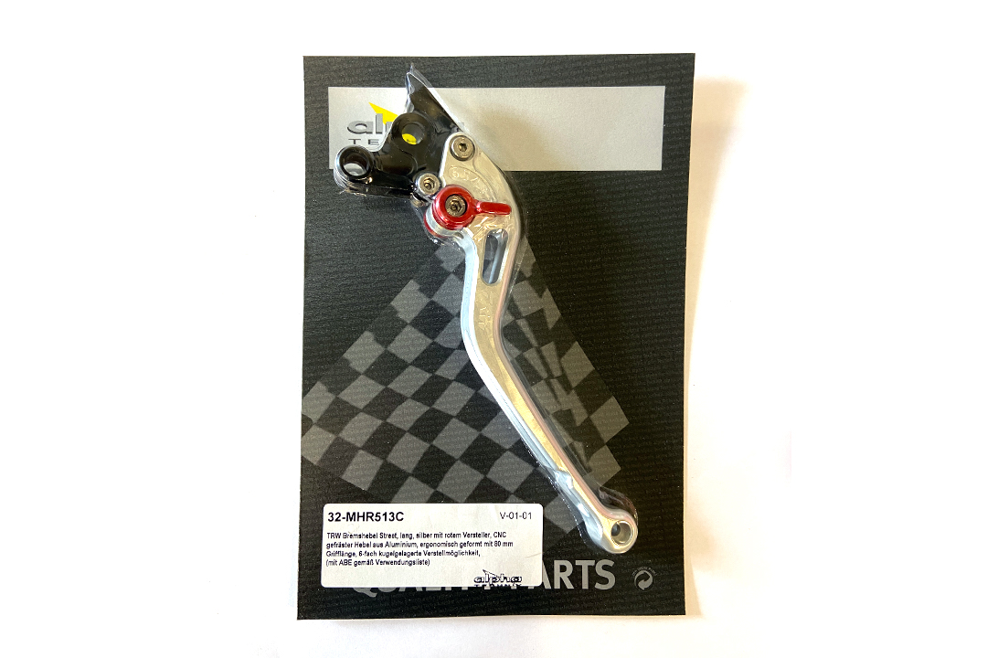 TRW Street MHR513C Brake Lever, long, silver, for various Aprilia and Ducati models