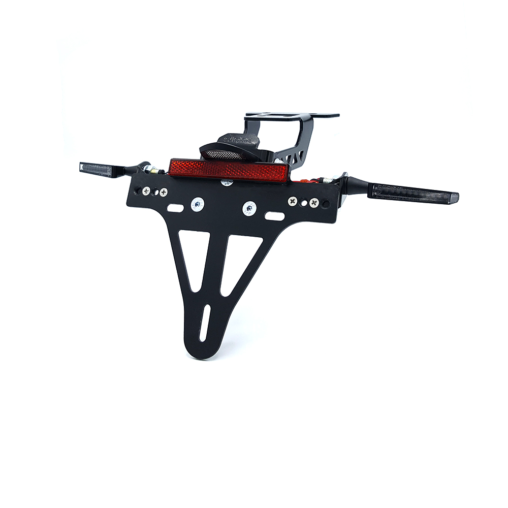 alpha Technik Licence Plate Holder-flasher light, turn signal-Kit SQ-LED (fronte + rear) for Kawasaki Z650 and Ninja 650 Type: ER650K / EX650M from Model Year 2020