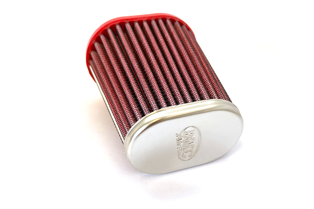 BMC Universal Conical Sports Air Filter, 50 mm Diameter, 120 mm Length, Central, Chrome Cap