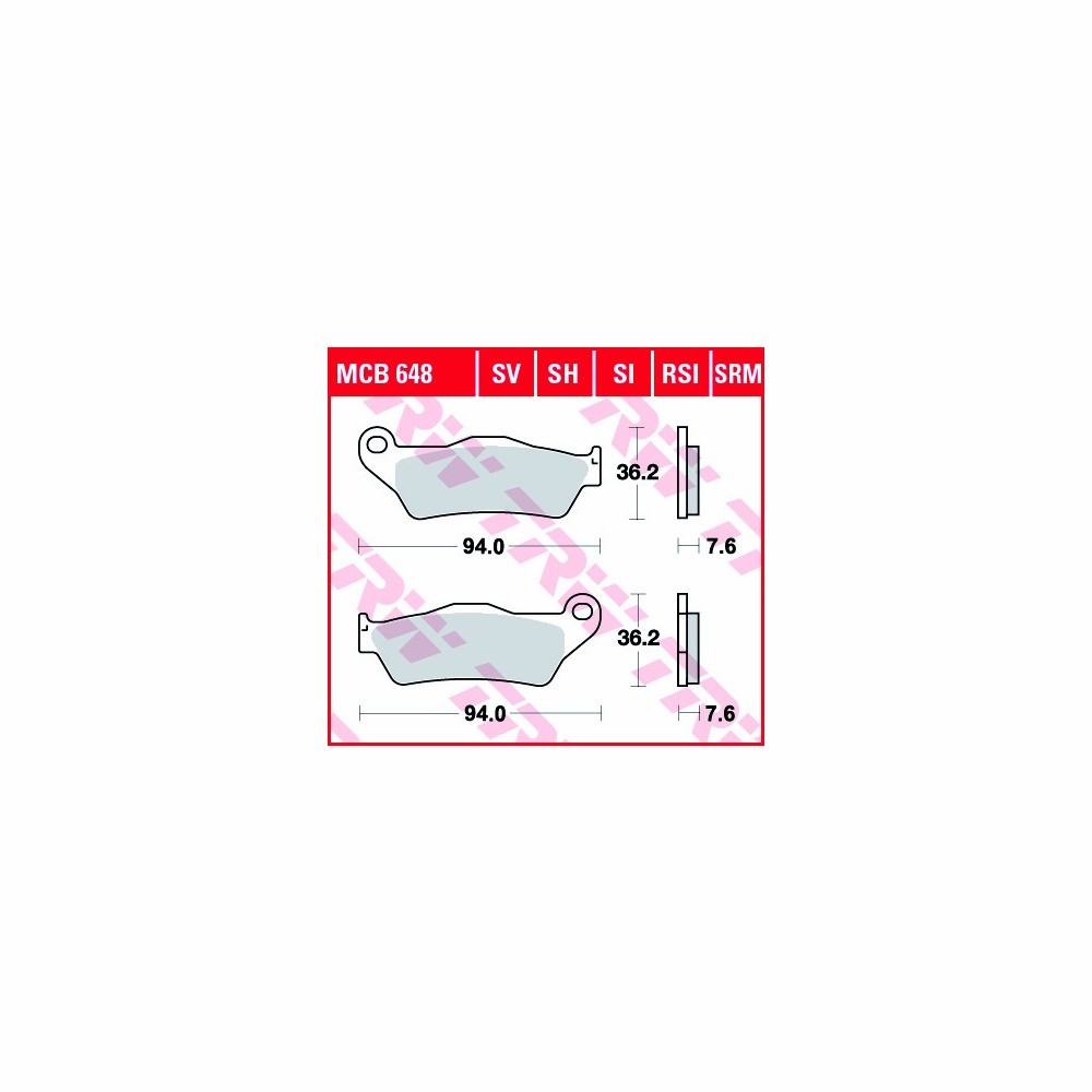 TRW brake pad kit Sintered Off-road MCB648RSI