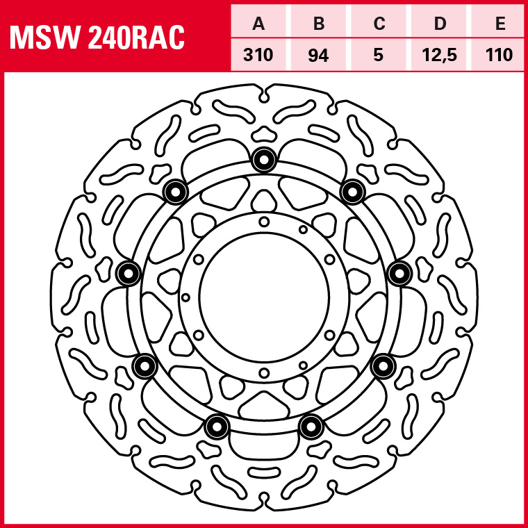 TRW brake disc Sportive floating MSW240RAC