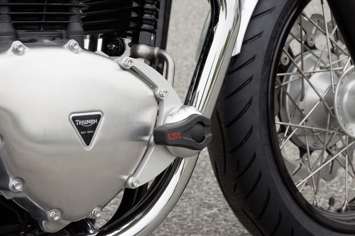 LSL Crash Pad Mounting Kit for Triumph Thruxton/Bonneville, black