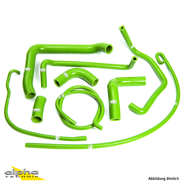 SAMCO SPORT Silicone Hose Kit Green for Kawasaki ZX12R Model Year 2000-2006