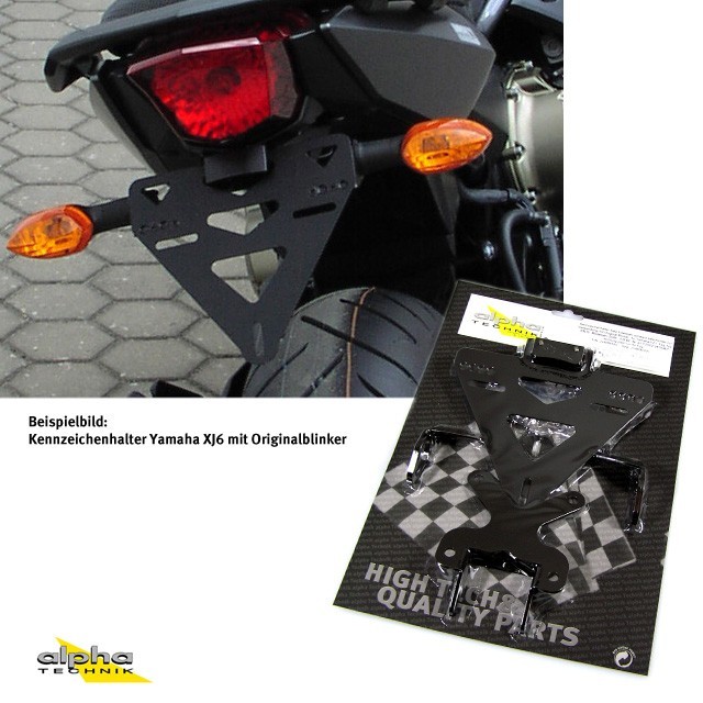 alpha Technik License Plate Holder Yamaha XJ6, Diversion; Type RJ19; Model Year 2009-