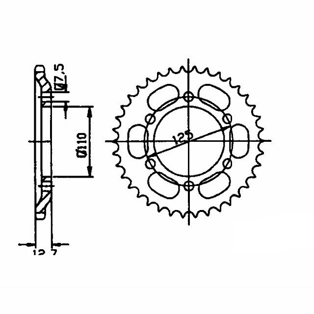 DID chain Kit with 428VX chain, Standard Colour, for MZ / MuZ Saxon 251, Model Year 1970-1989