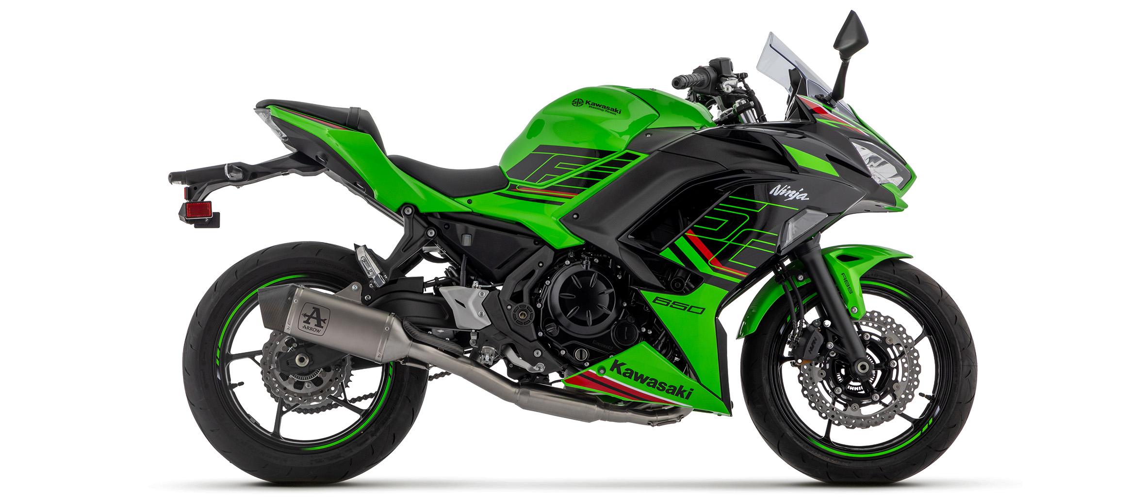 ARROW Full System with VELOCE Titanium Silencer with Carbon End Cap for Kawasaki Ninja 650, Z650 Model Year 2024-