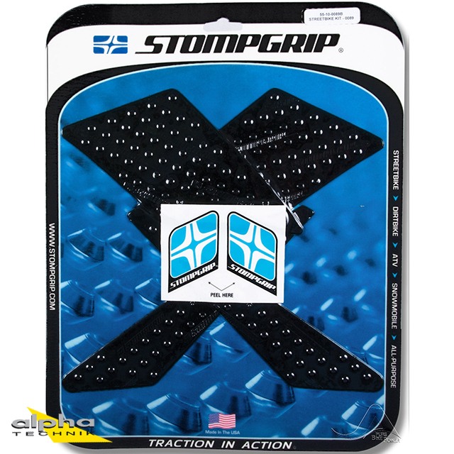 Stompgrip black, Volcano, for Kawasaki KLX250, 2009-16