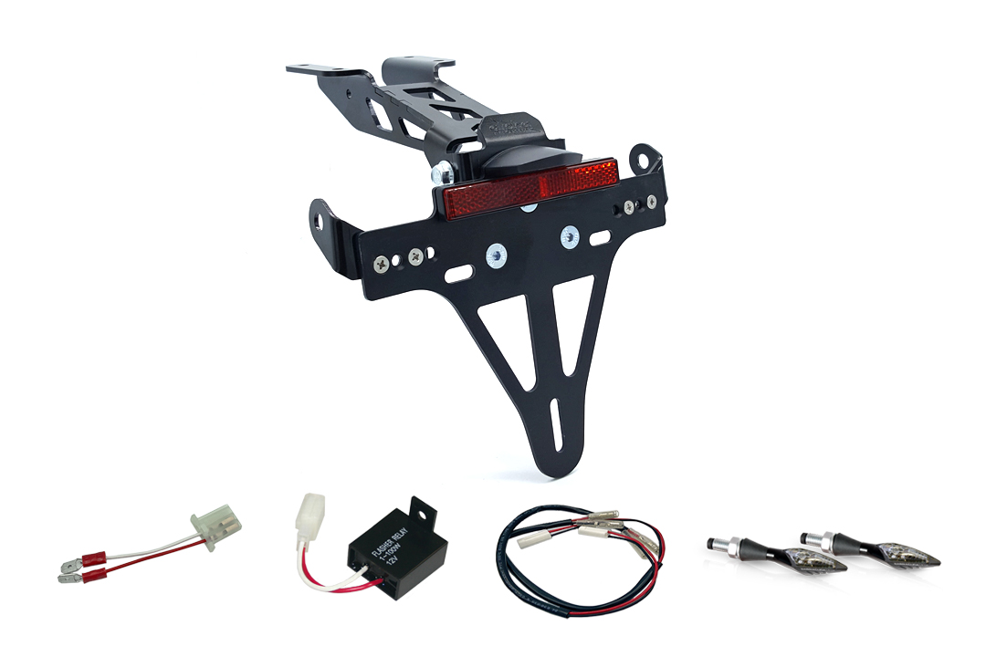 alpha Technik Number Plate Holder-flasher light, turn signal-Kit X-LED for Yamaha MT125 from model year 2020 (Rear)