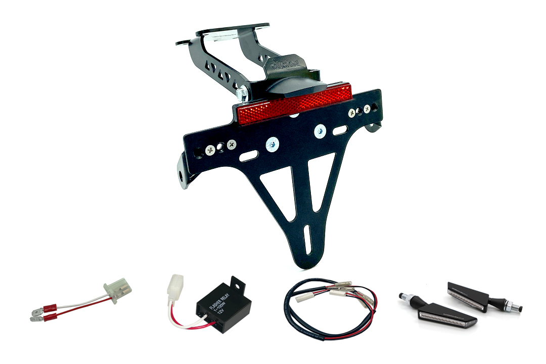 alpha Technik Number Plate Holder-flasher light, turn signal-Kit SQ-LED for Yamaha YZF-125R from model year 2019 (rear)