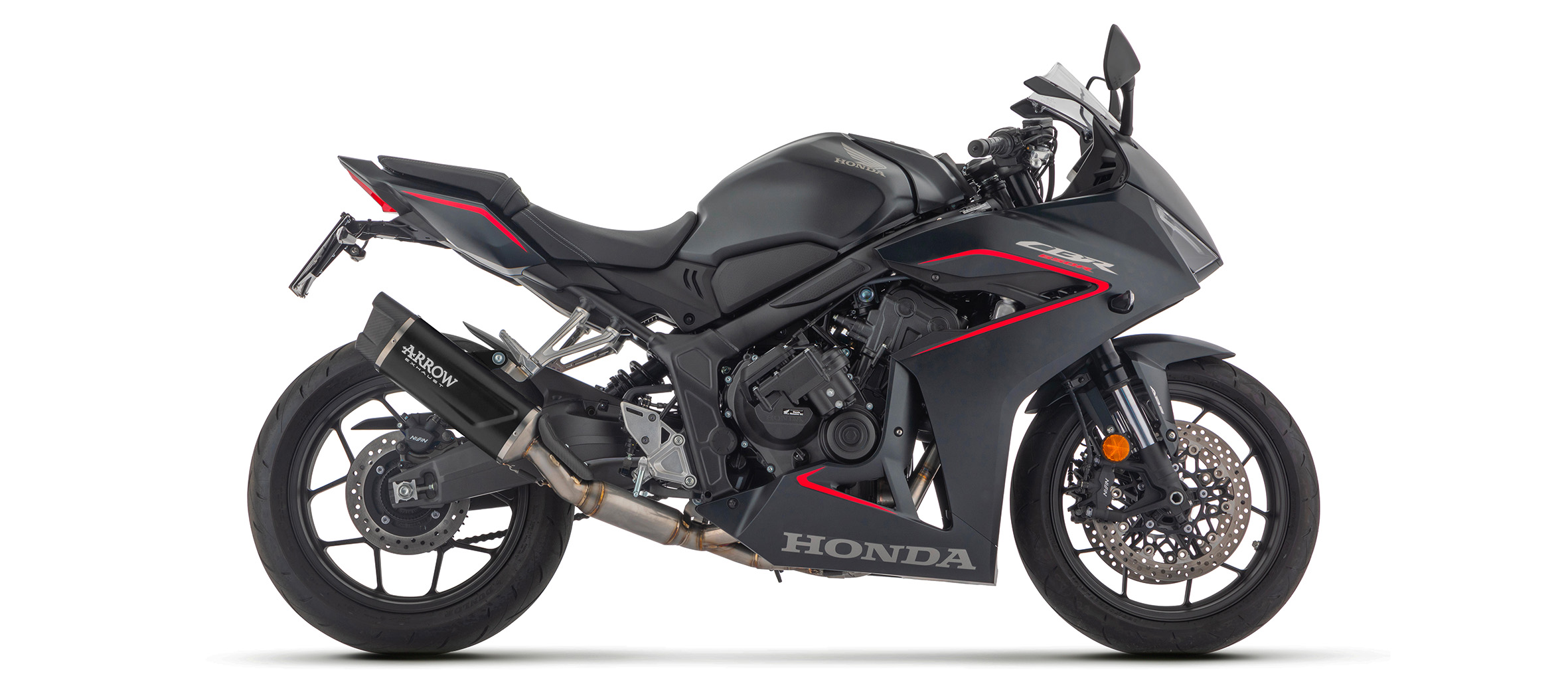 ARROW Exhaust INDY RACE EVO DARK Black Aluminium, for Honda CBR650R, CB650R, 2024-