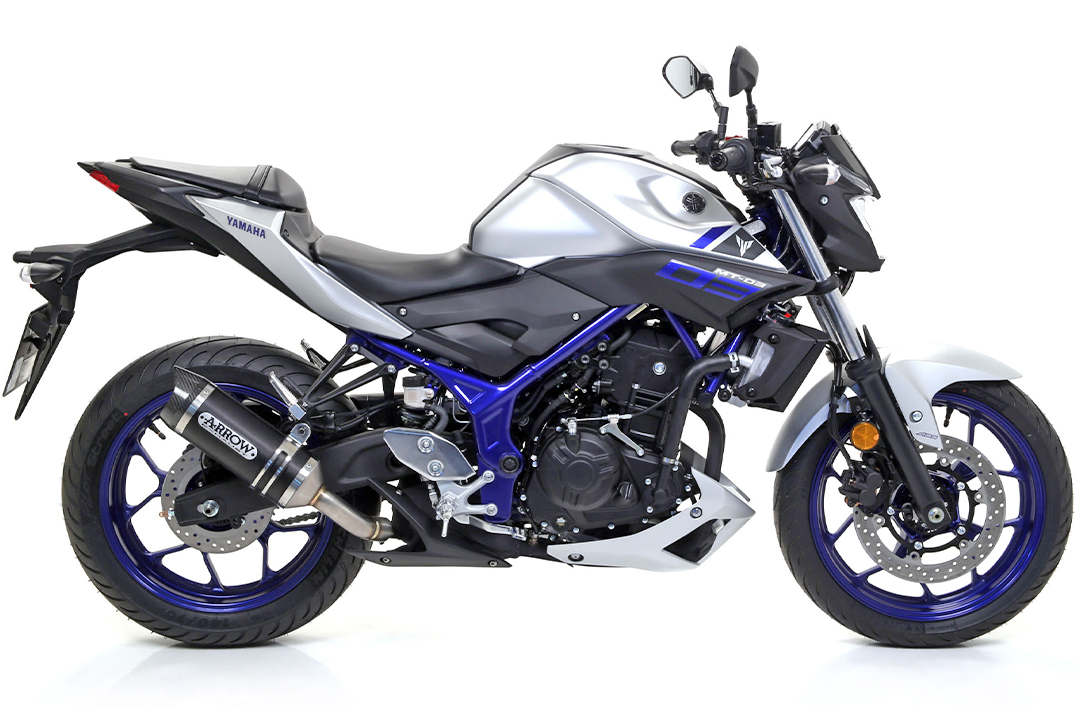 ARROW DARK THUNDER Exhaust for Yamaha MT-03 / YZF-R3 2015-, Black Aluminium