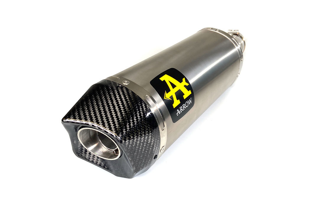 ARROW RACE-TECH Exhaust Silencer in Titanium with Carbon End Cap for BMW S1000RR Model Year 2019-2022