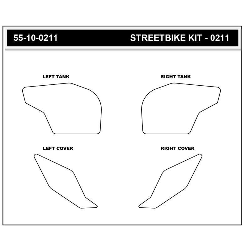 Stompgrip fuel tank Pad black, Icon, Streetbike fuel tank Kit - fuel tank Sides, for Honda CBR600RR, 2024-2025