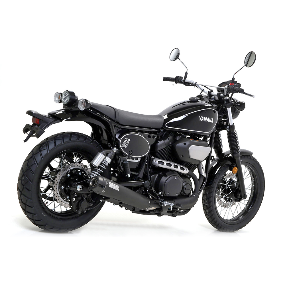 ARROW REBEL DARK Exhaust for Yamaha SCR950 2017-, Black Stainless Steel (Only with ARROW Header)