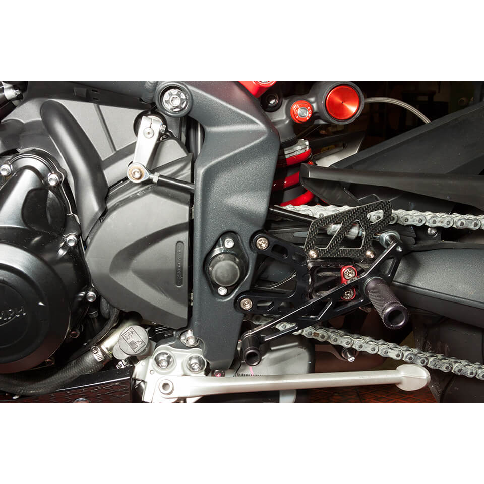 LSL 2Slide Rear Set for Triumph Street Triple R, 2013-, black-red
