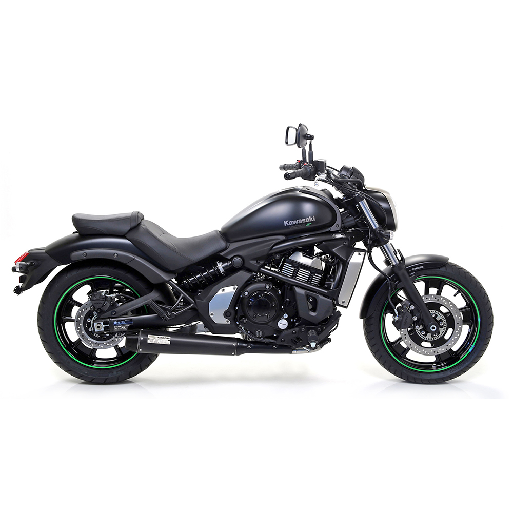 ARROW DARK REBEL Exhaust for Kawasaki Vulcan S 650 2017-2020, Black Stainless Steel (Only with ARROW Header)