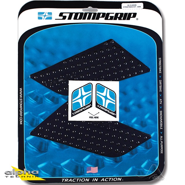 Stompgrip Black, Volcano, for Suzuki SFV650 Gladius, 2009-15