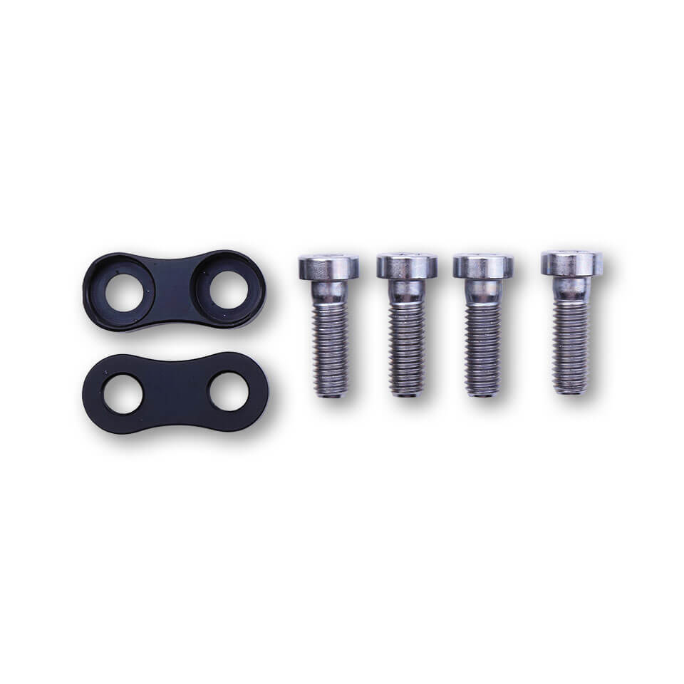 LSL fixing pieces for 2Slide footrest system, black.
