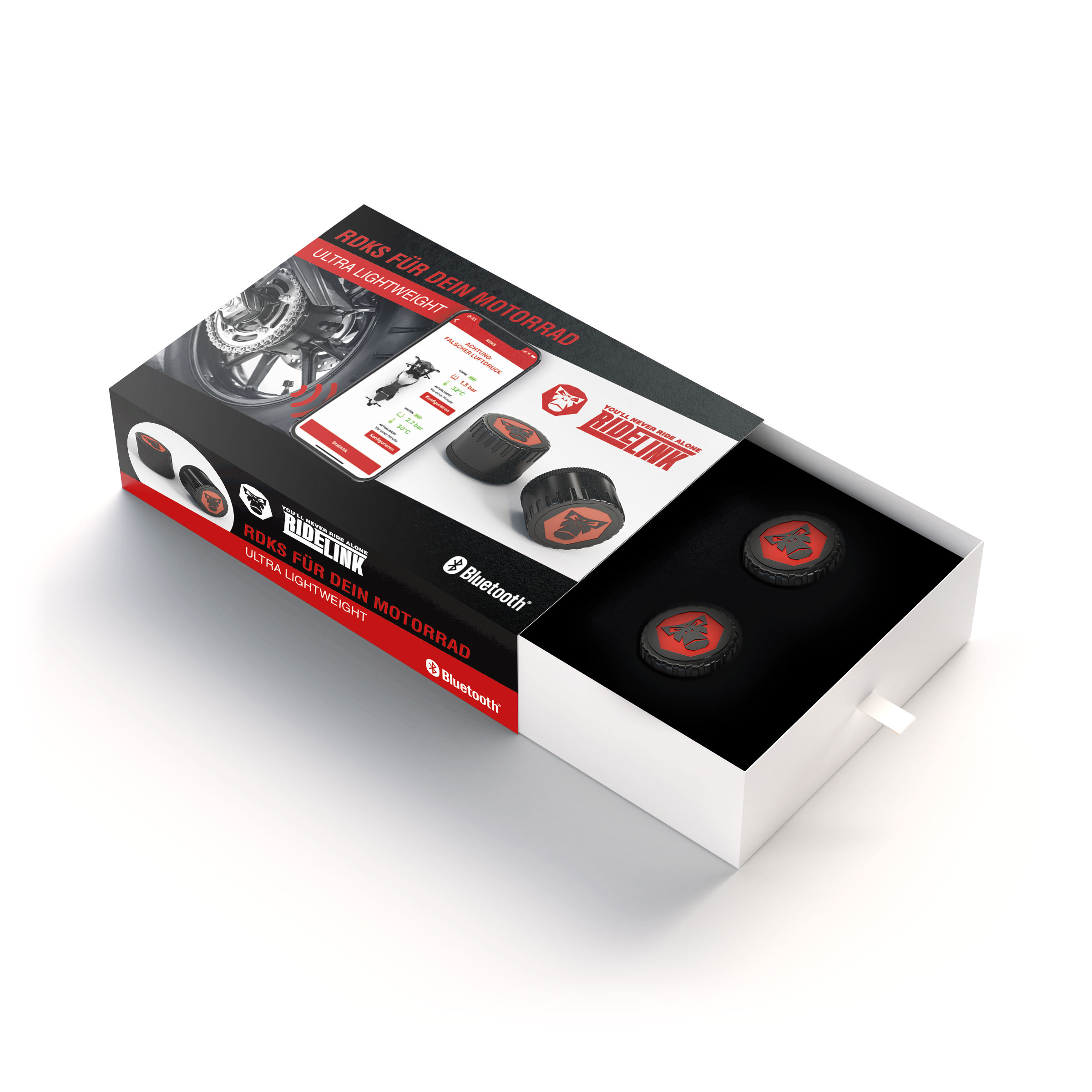 RideLink TPMS Bluetooth-tire pressure monitoring system for motorcycle