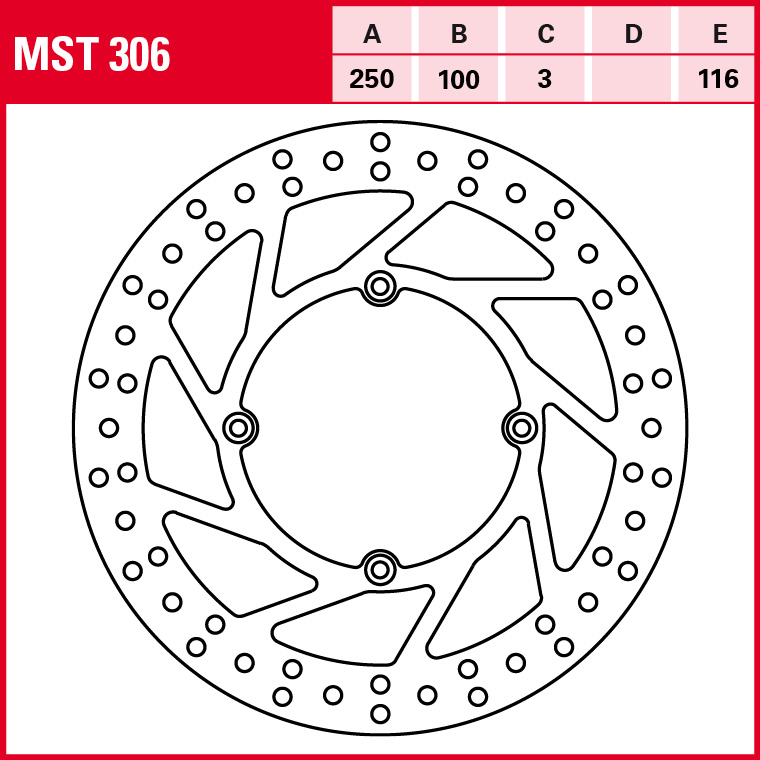 TRW brake disc All-round Rigid MST306