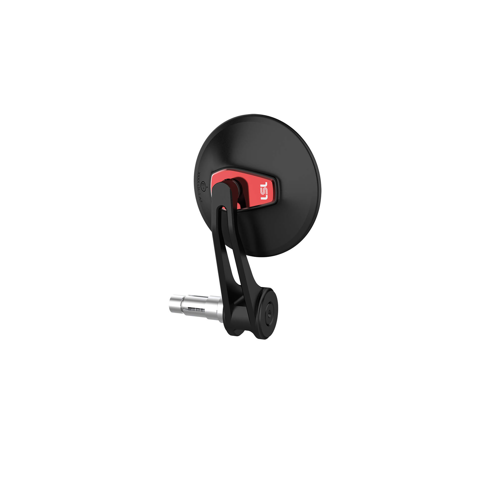 LSL Bar-end mirror ERGONIA, 95 mm diameter, black-red, with type approval, ECE, usable for left and right,