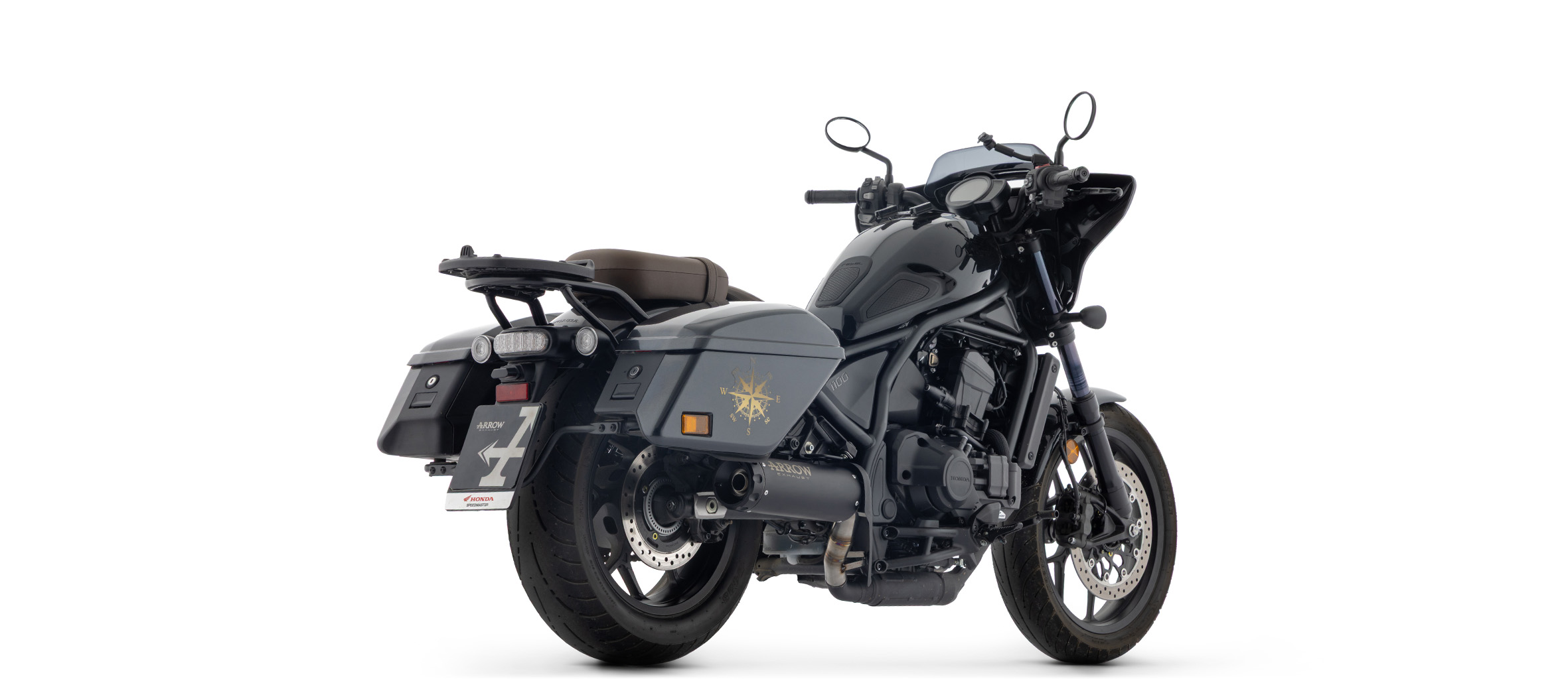 ARROW REBEL DARK Slip-On Exhaust with Carbon End Cap for Honda CMX 1100 Rebel T, 2025-