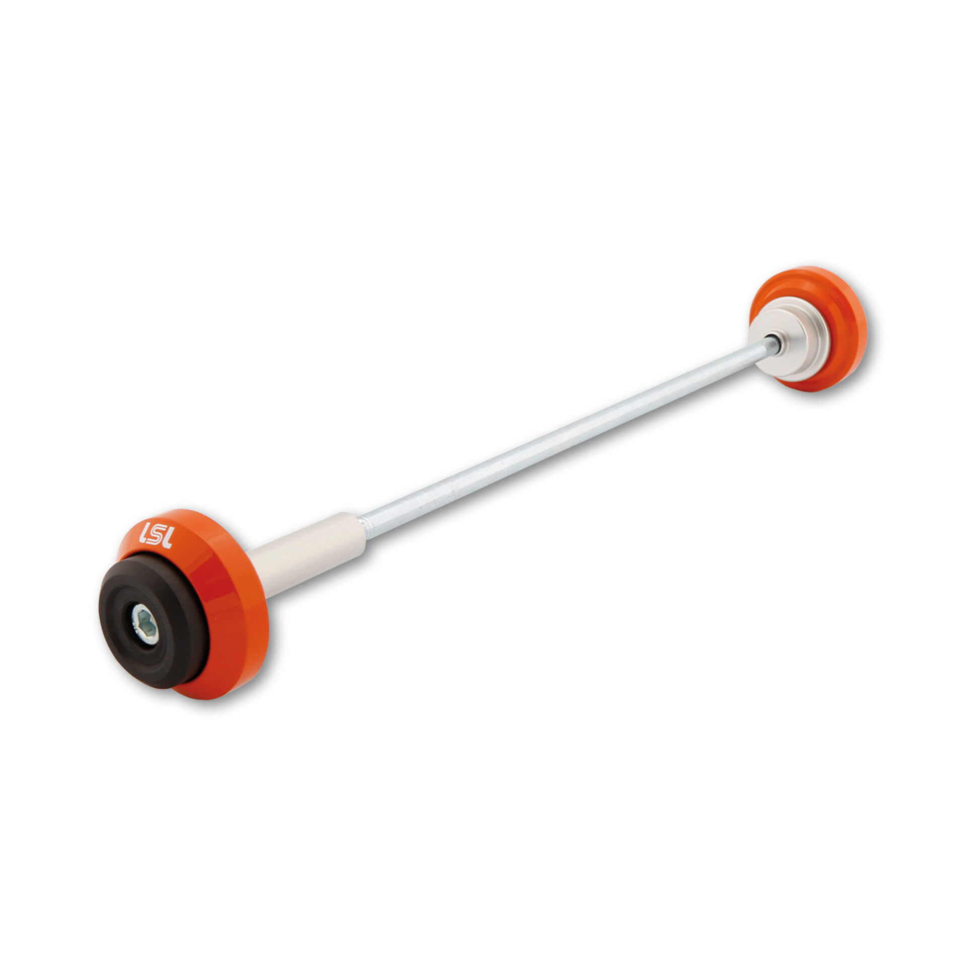 LSL Gonia Axle Sliders for various Ducati models, orange, rear