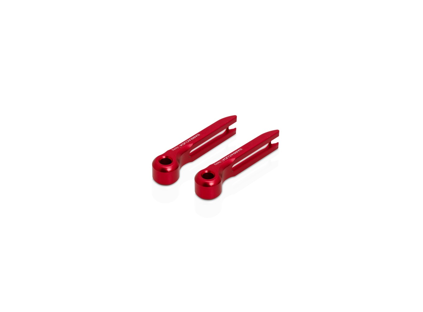 Barracuda Aluminium Lever End Caps, Red Anodised (Pair), suitable for Barracuda Brake and clutch lever