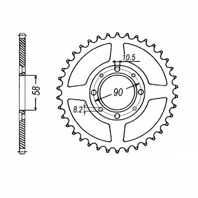 rear sprocket steel, 35 teeth, pitch 428