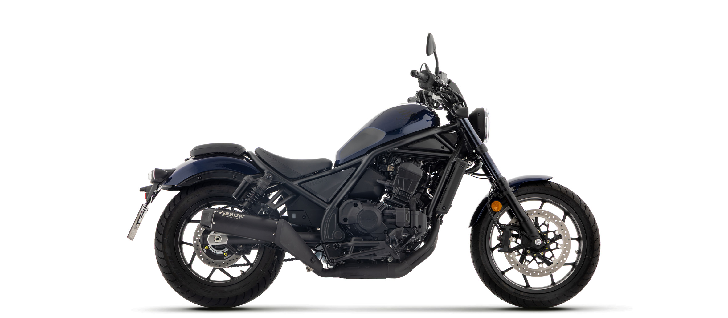 ARROW REBEL DARK Slip-On Exhaust with Black Aluminium End Cap for Honda CMX 1100 Rebel Model Year 2025-