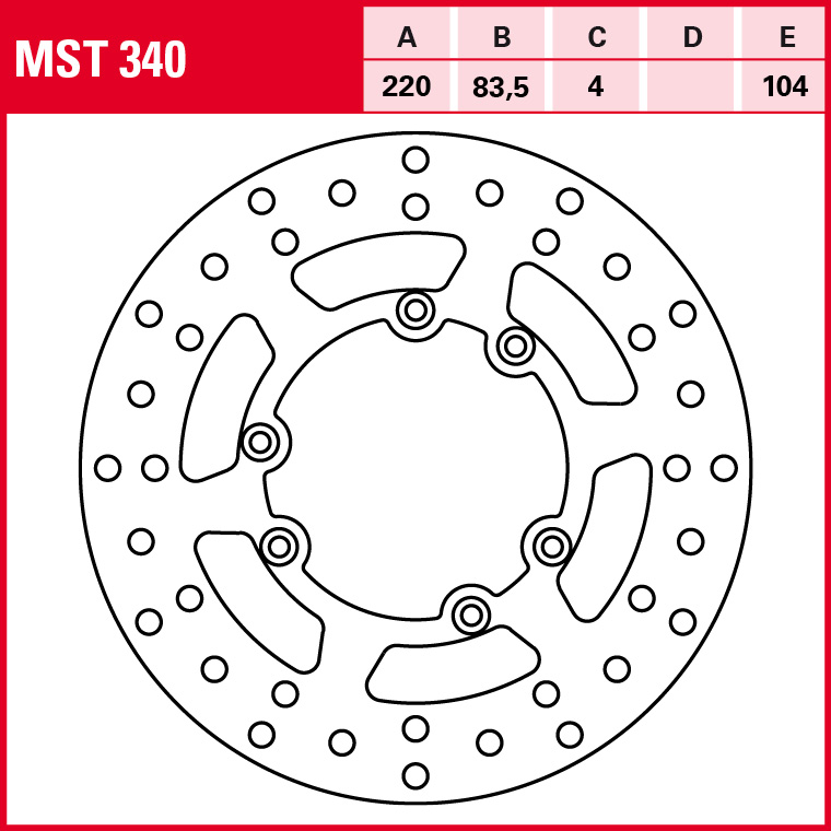 TRW brake disc Allround rigid MST340
