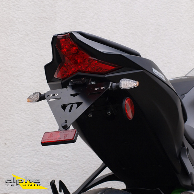 alpha Technik Number Plate Holder for Kawasaki ZX10R, Type ZXT00S, Model Year 2016-