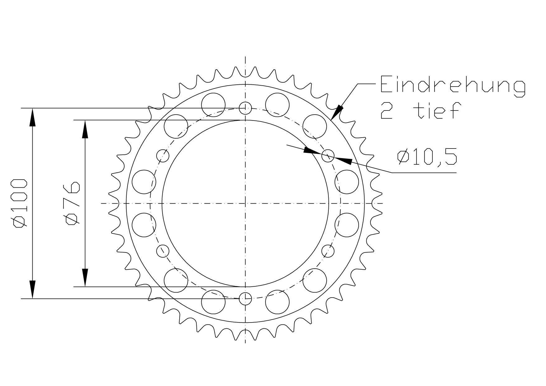 rear sprocket Aluminium, SUZUKI Z-40