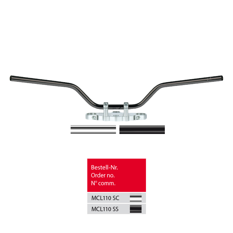 TRW Steel Handlebar Touring Classic High MCL110SC, chrome