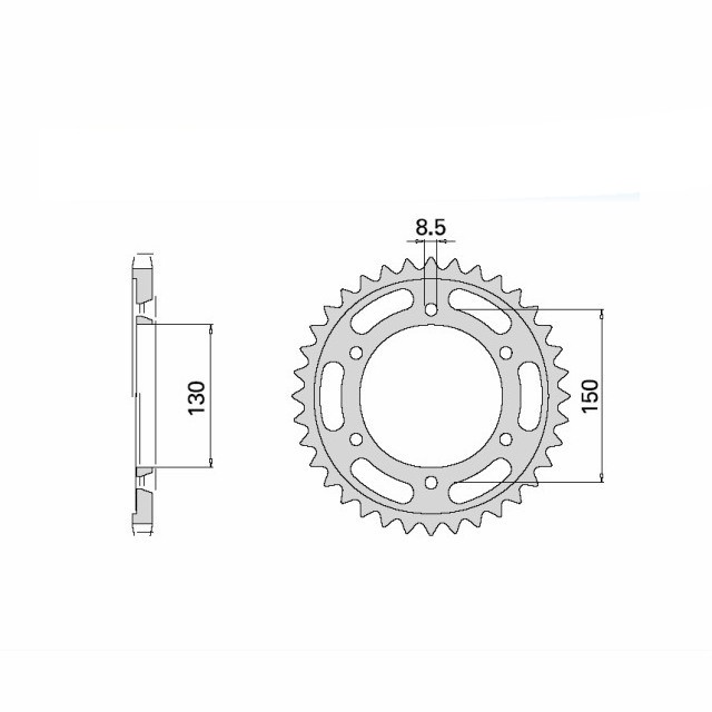 rear sprocket Steel, 51 teeth, Pitch 428