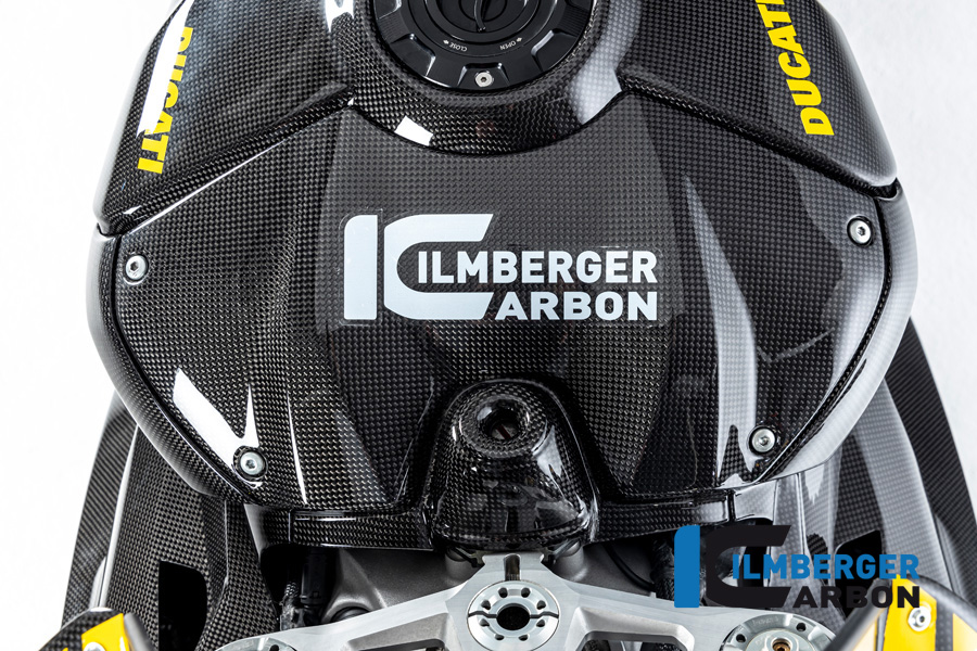 Ilmberger Carbon fuel tank cover top, glossy, Ducati Panigale V4, V4S 2022-