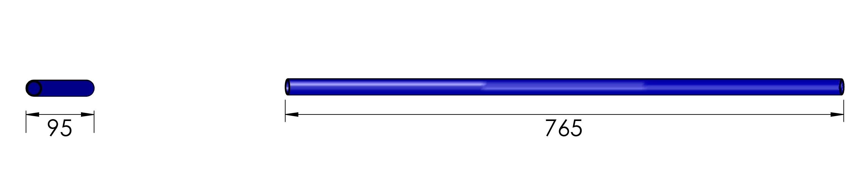 LSL Drag Bar LD1, 22mm, black, 770mm