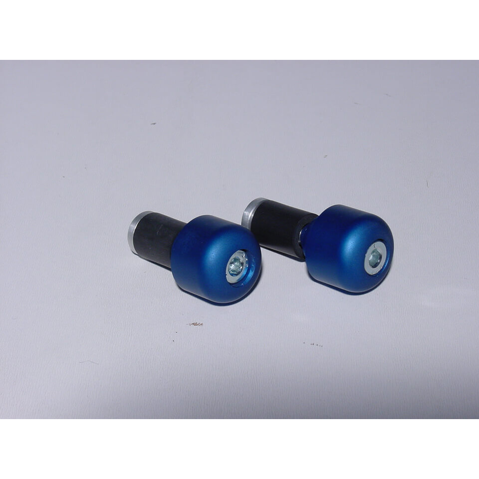LSL handlebar end weights aluminium, cylindrical, small, for 22.2 mm handlebars, with rubber clamping, blue